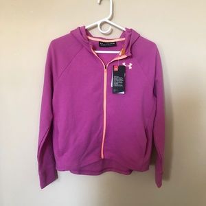 Under Armour Pink Zip Up Hoodie Sweatshirt